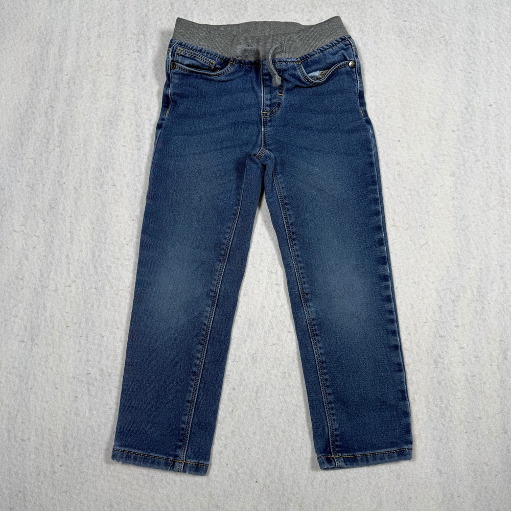 Falls Creek Kids Blue Denim Jogger Jeans Gray Elastic Waist 3T